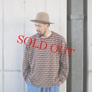 画像2: NATAL DESIGN ネイタルデザイン ☆ ヘンプロングスリーブTワイドフェイントプリント cacao