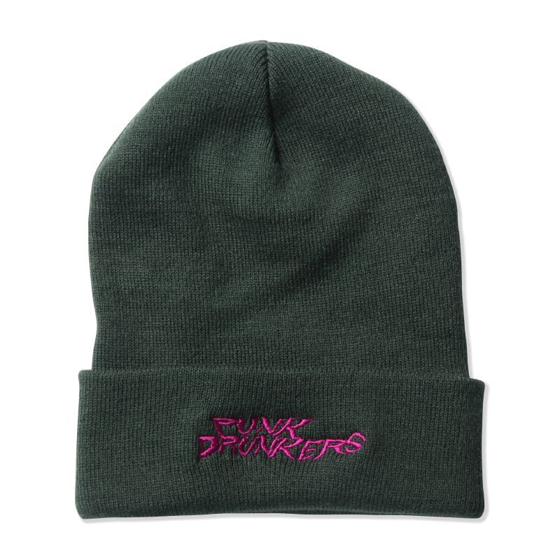 画像1: PUNK DRUNKERS ☆ ギザロゴニットCAP d.green