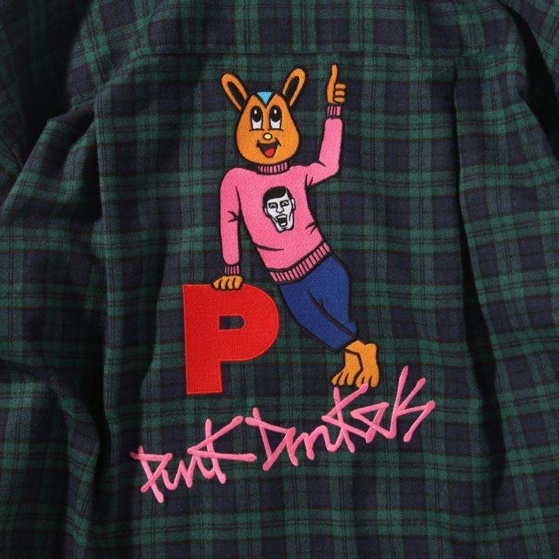 画像4: PUNK DRUNKERS グレイトフルマッポネルチェックシャツ GREEN CHECK