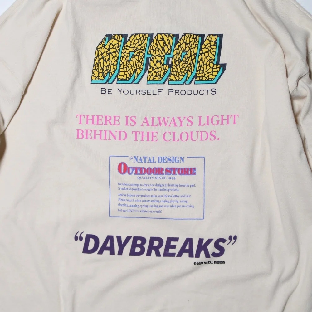 画像2: ネイタルデザイン HEMP LONG SLEEVE TEE WIDE PRINTED DAYBREAKS 2 natural